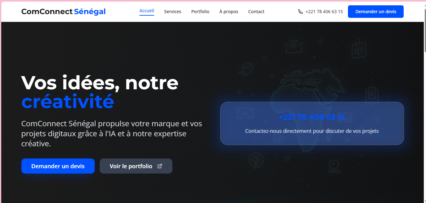 Aperçu du projet ComConnect - Agence Digitale